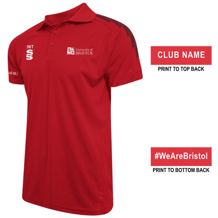 University of Bristol - Dual Solid Colour Polo - Red - Women's Fit