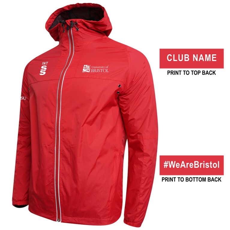 University of Bristol - Dual Full Zip Training Jacket - Red - Unisex Fit