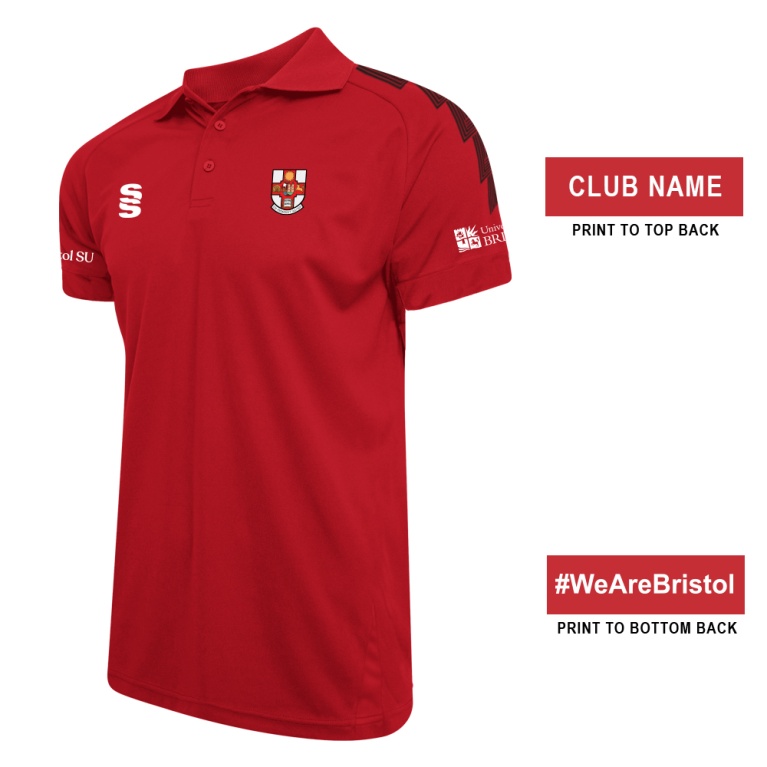 Women's Dual Solid Colour Polo : Red