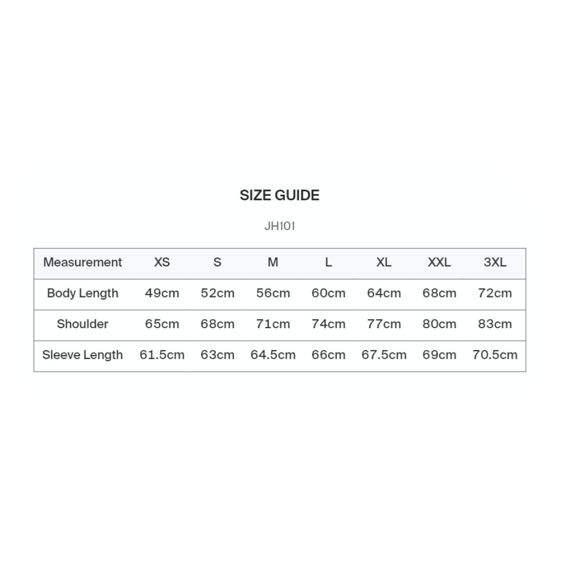 Heavyweight Hoodie - Unisex Fit - Size Guide